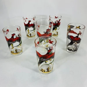 Vtg MCM Hazel Atlas Pheasant Dog Hunting Beer Glass Ice Tea Tumbler 6 5/8" VGUC! - Picture 1 of 9