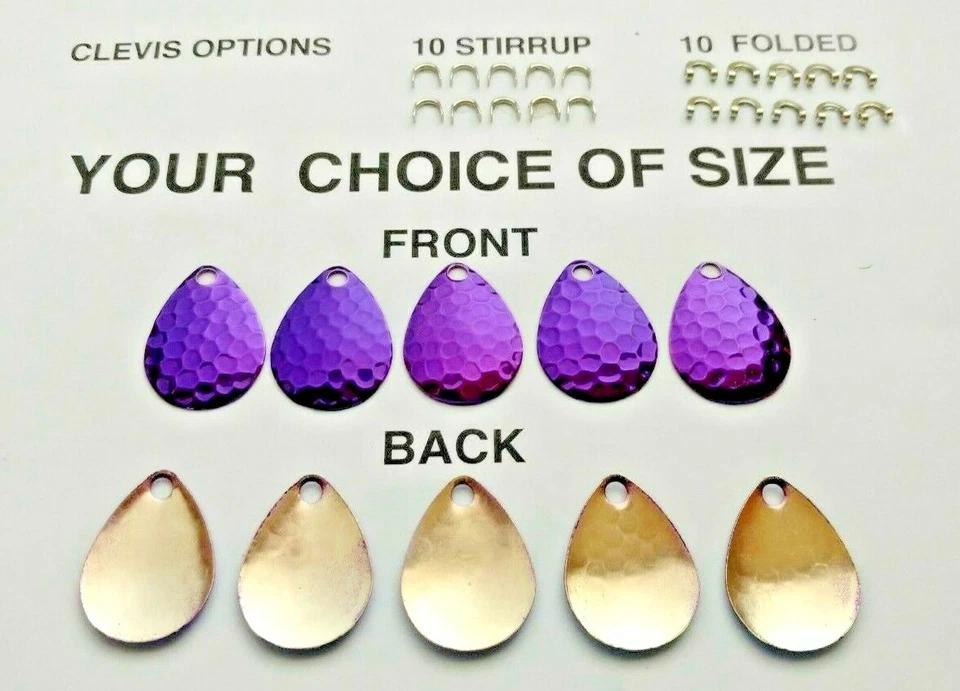 10 colorado sz 00 - 8 CANDY PURPLE SPINNER BLADES worm harness walleye erie hamm - Image 1 of 1