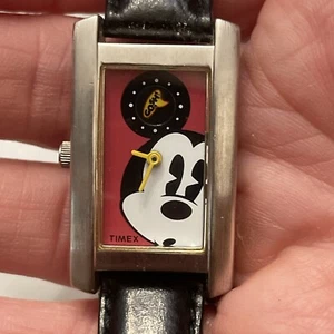 Vintage 90's Disney Mickey Mouse Watch Ladies GOSH Red Face NEW BATTERY - Picture 1 of 9