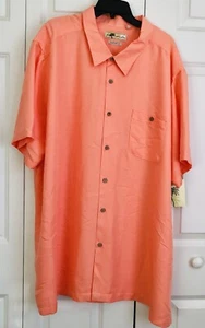 Joe Marlin Hawaiian Shirt MEN'S PINK SZ. 4X SHORT SLEEVE COLLARED NECK BUTTON UP - Picture 1 of 5