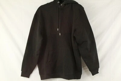 BOOHOO MAN Para hombres Talla Pequeña Sólida Gran Tamaño Reciclado Sudadera con Capucha Negra Nueva con Etiquetas Foto 1 de 4