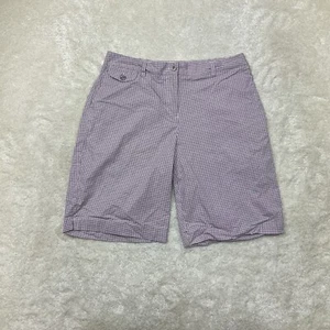 Izod XFG Womens Size 10 Purple And White Check Low Rise Bermuda Golf Shorts - Picture 1 of 9