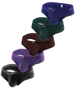 Men's Cheeky Boxer Briefs Sexy Brazilian Back Mens Underwear Low Medium 5 Pack - Picture 1 of 8