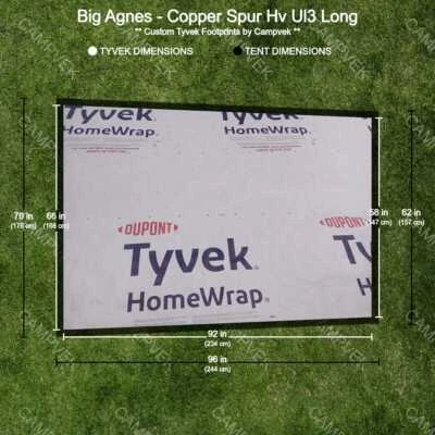CAMPVEK - TYVEK Tyvek Footprint for the Big Agnes Copper Spur Hv Ul3 Long Tent
