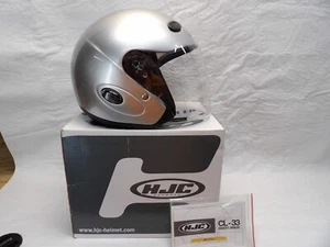 HJC MOTORCYCLE ATV HELMET CL-33 CR SILVER SIZE XS DOT WITH LIFT UP FACE SHIELD - Picture 1 of 15