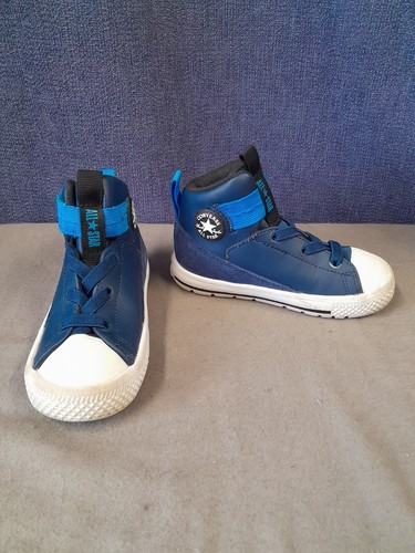 Scarpe da ginnastica alte bambini blu CONVERSE ALL STAR taglia 8 appena indossate