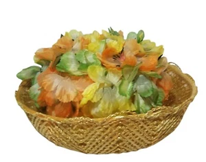 Vintage Ladies Floral Hat - Sue Lee by Irving Yellow Orange Green with hat box  - Picture 1 of 8