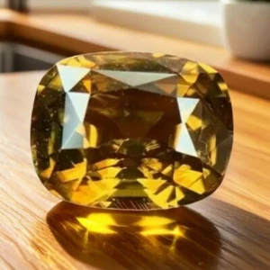 5.91 Cts | natural loose|Zircon | Yellow | Cushion Shape | Step cut - Srilanka - Picture 1 of 5