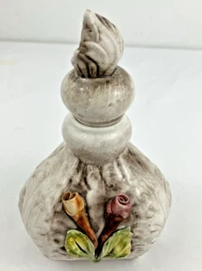 Antique Capodimonte Lidded Perfume Bottle W/ Stopper Italy Signed - Picture 1 of 9