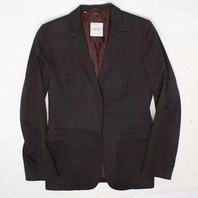 Costume National Blazer Womens 40 Solid Dark Brown Wool Blend Jacket  - Image 1 of 4