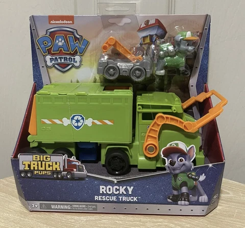 PAW Patrol Big Truck Pup's Rocky Transforming Toy Trucks with Collectible Action Cover