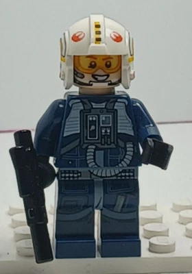 Lego Star Wars Rogue One Rebel Y-Wing Pilot minifigura sw0801 azul escuro - Imagem 1 de 2