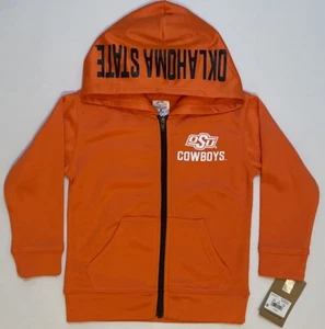 NCAA Oklahoma State Cowboys Fan Zip Up Orange Unisex Children Hoodie Size XS 4/5 - Picture 1 of 8
