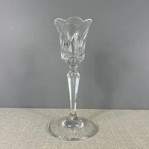 Rogaska Crystal Hand Crafted Candle Holder Tulip Shape 6 1/4" Tall 3" Bottom - Picture 1 of 9
