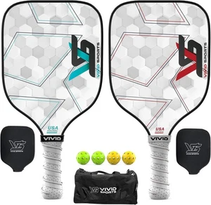 Graphite Pickleball Paddle Polymer Honeycomb Core | Duffle Bag | Indoor | WHITE - Picture 1 of 11