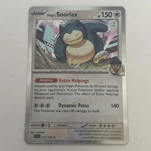 Pokémon Hop’s Snorlax 117/159 Journeys Together Holo Raro Casi Nuevo/Como Nuevo - Imagen 1 de 2