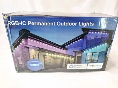 100ft LED Permanent Outdoor Smart Eaves Lights RGB 72 Scene Modes IP68 Christmas - Image 1 of 4