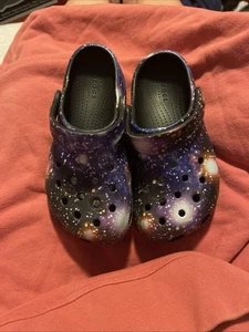 Purple Galaxy Unisex Crocs Clogs Classic Size C12 - Picture 1 of 11