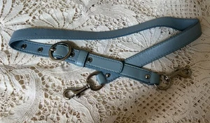 COACH PURSE SHOULDER CROSSBODY BAG REPLACEMENT STRAP BLUE LEATHER SLV HARDWARE - Picture 1 of 7