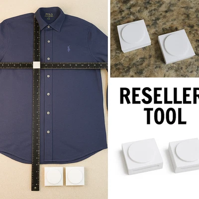 Yardstick Ruler Adapter White Clothing Reseller Photo Measurement Tool Plastic - Image 1 of 3