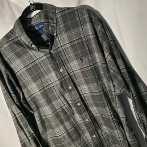 Ralph Lauren Blake Classic Fit kariertes Button Down Hemd Herren Gr. M grau - Bild 1 von 6