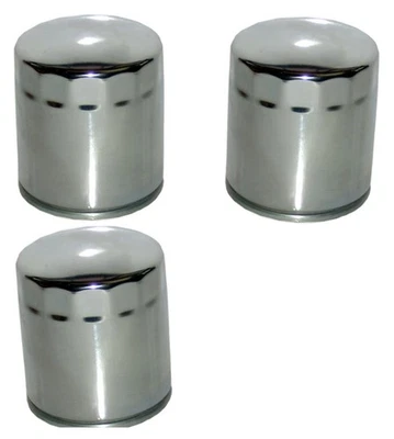 Filtro de aceite HF174C - cromo - paquete de 3 para Harley-Davidson V-Rod 02-17 Foto 1 de 4