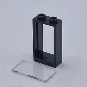 Lego 5x Fenster Scheibe 1x2x3 window glas 60593 60602 schwarz black - Picture 1 of 1