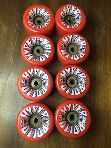 Hyper Wheels Rollo 62mm 78a Rollerskate Wheels Vintage Red Set Of 8 - Picture 1 of 11