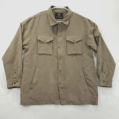 Weatherproof Shacket Jacket Mens Large Brown Sueded Pockets Button & Full Zip - Image 1 of 4
