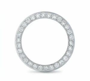 LADIES 1.65CT BEAD SET 18KW NATURAL DIAMOND BEZEL FOR ROLEX DATE, DATEJUST, PRES - Picture 1 of 6