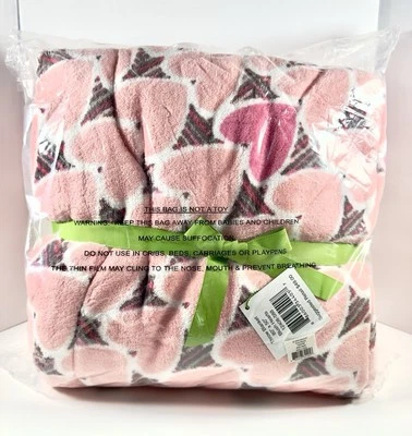 Cobertor Vera Bradley Blush Hearts novo com etiquetas 80" x 50" uma nuvem de corações rosa - Imagem 1 de 3