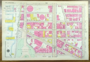 Vintage 1916 HAMILTON HEIGHTS MANHATTAN NEW YORK CITY NY Land Map G.W. BROMLEY - Picture 1 of 10
