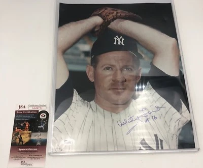 Whitey Ford Yankees Autograph Signature JSA Authentic 11" x 14" Photo COA HOF - Image 1 of 4