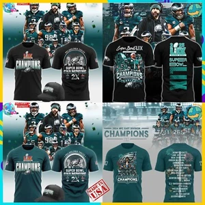 Philadelphia Football Team Super 2024-2025 Champions T-Shirt For Fans Size S-4XL - Picture 1 of 11