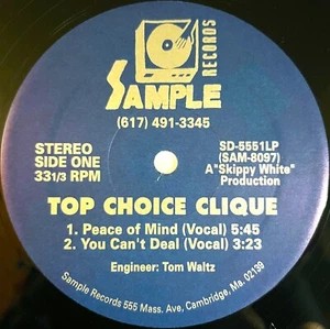 TOP CHOICE CLIQUE Peace Of Mind / You Can't Deal 12" *BOSTON 90s HIP HOP* Vinyl - Picture 1 of 2