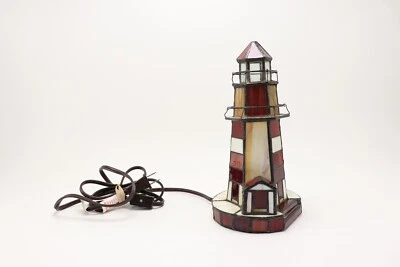 Lámpara de mesa faro estilo Tiffany luz nocturna vitral mosaico 1999 Foto 1 de 4