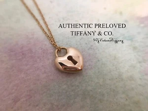 Authentische Tiffany & Co. Mini Schlüsselloch Herz Schloss Roségold 750 18k Halskette - Bild 1 von 9