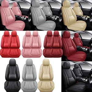 For Toyota Car Seat Cover 5-Seats Full Set Deluxe Leather Front Rear Protector - Picture 1 of 46