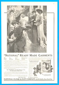 1909 National Cloak & Suit Co coats garments antique art PRINT AD ladies fashion - Picture 1 of 3