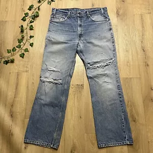 VINTAGE MEN’S TRASHED LEVIS 517 JEANS SIZE W38 L32 BOOTCUT MARKED & RIPPED (vj74 - Picture 1 of 9