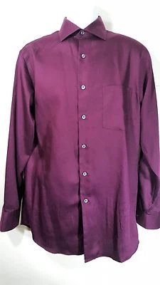Geoffrey Beene No Iron Classic Fit Button Front Shirt size 15 32/33 Purple  - Image 1 of 4