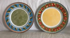 Tuscan Summer Dimensions Enamel Metal Salad Plates Scroll & Leaf 9” NEW - Picture 1 of 9