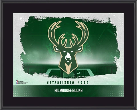 Milwaukee Bucks 10.5" x 13" Sublimated Horizontal Team Logo Plaque Cover