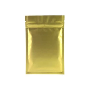 Bolsas resellables de papel de aluminio metálico de oro plano de Mylar bolsa a prueba de olores - Imagen 1 de 9