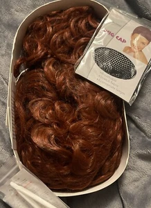 New Mupul, Pretty, Red/brown Curly Bouncy Medium Length Wig With Free Wig Cap - Picture 1 of 2