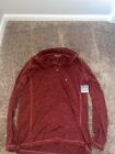 Eddie Baur Mens Size L Jacket Sweater Knit Fleece Quarter Zip Red Pullover