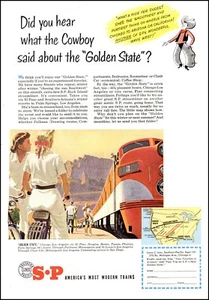 1951 vintage travel AD SOUTHERN PACIFIC Railroad Golden State Train to L.A022124 - Picture 1 of 1