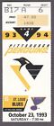 Oct. 23, 1993 Pittsburgh Penguins vs. St. Louis Blues Ticket Stub 