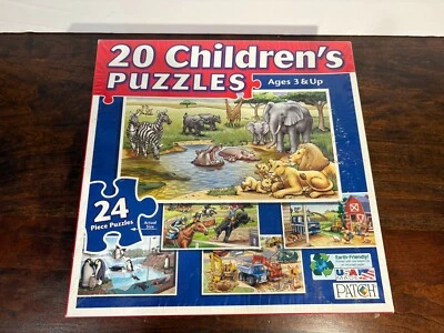20 Children's Puzzles - Large Double-Sided 24-Pieces (13.25"x7.5") - Image 1 of 2