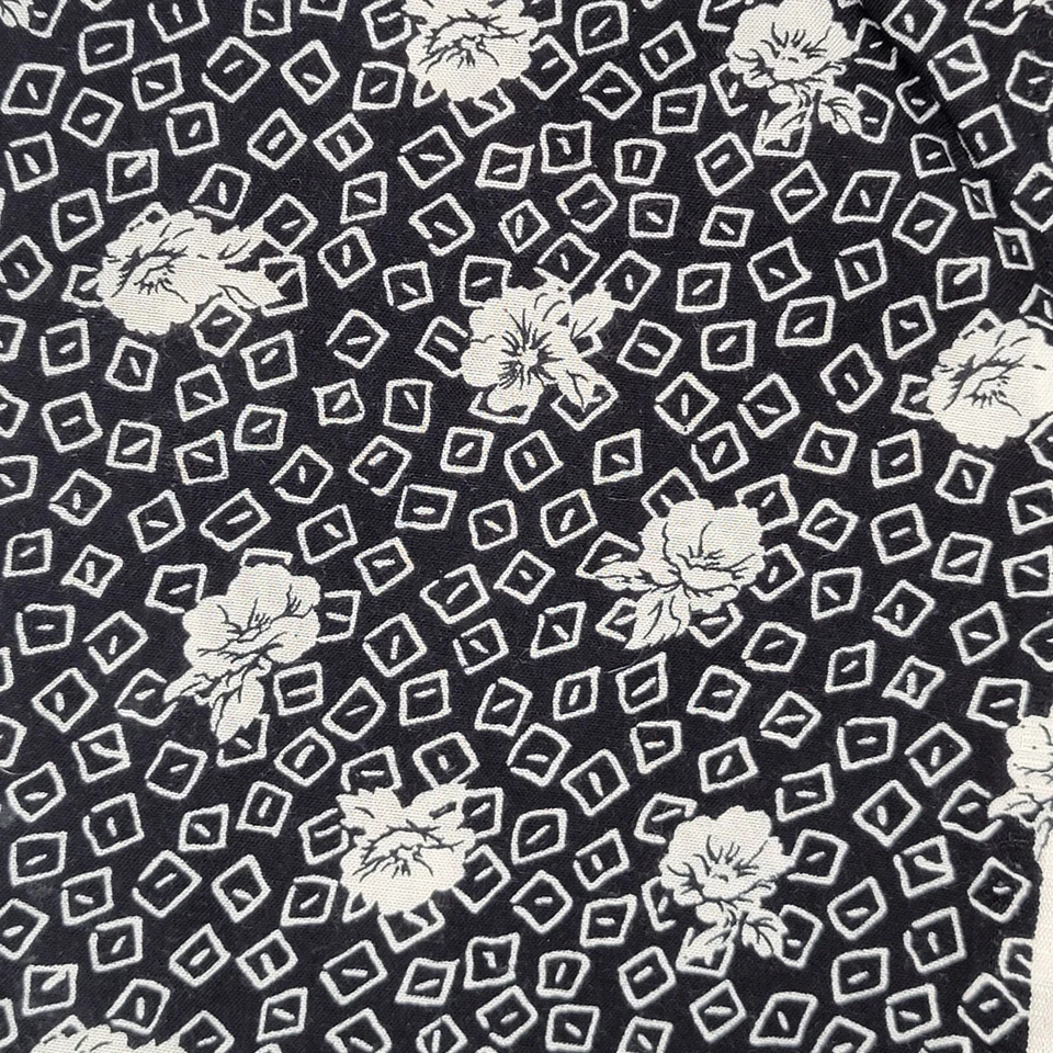 Joan Kessler for Concord Fabrics Black/White Floral 57" Wide 1.25 Yards Cotton - Image 1 of 4